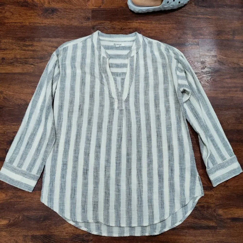 Ripcurl Beach Surf Boho Classic Surf Striped Long Sleeve Shirt Women's Small - Picture 6 of 14